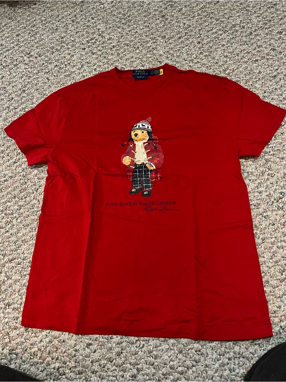 Ralph Lauren unisex Red Polo Bear Graphic Short Sleeve Tee